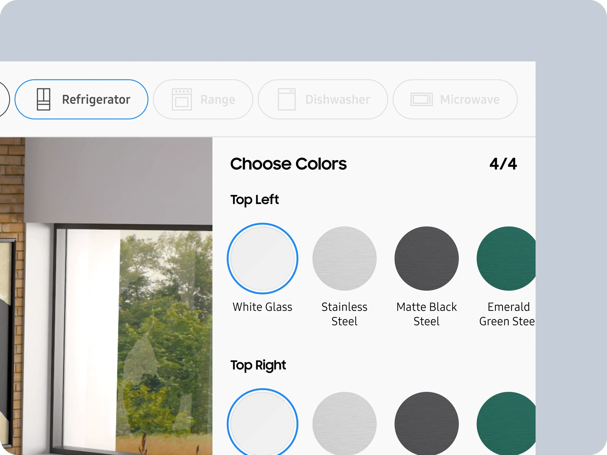 Desktop color picker showing panel finish options