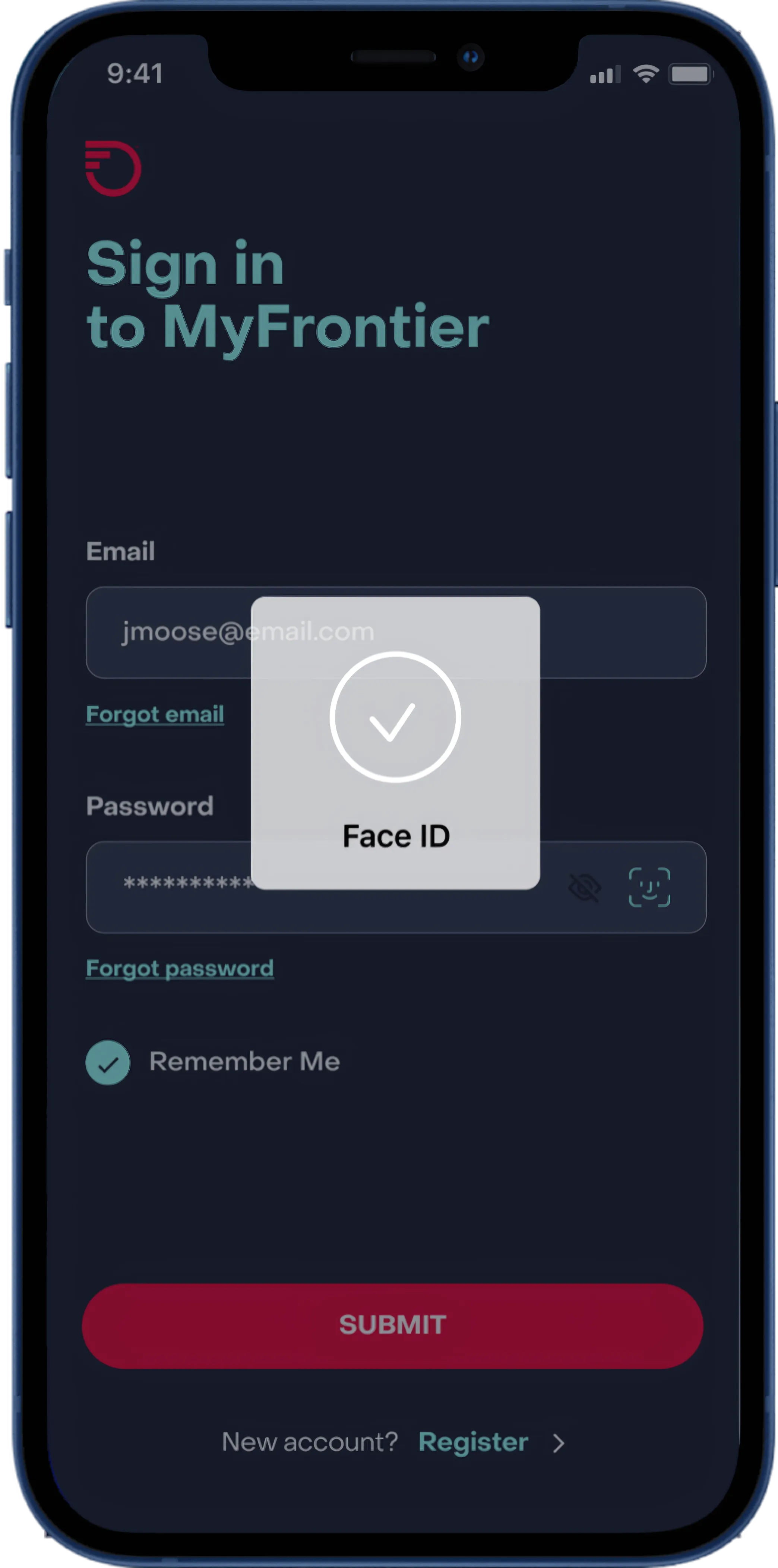 Face ID confirmed with a check mark