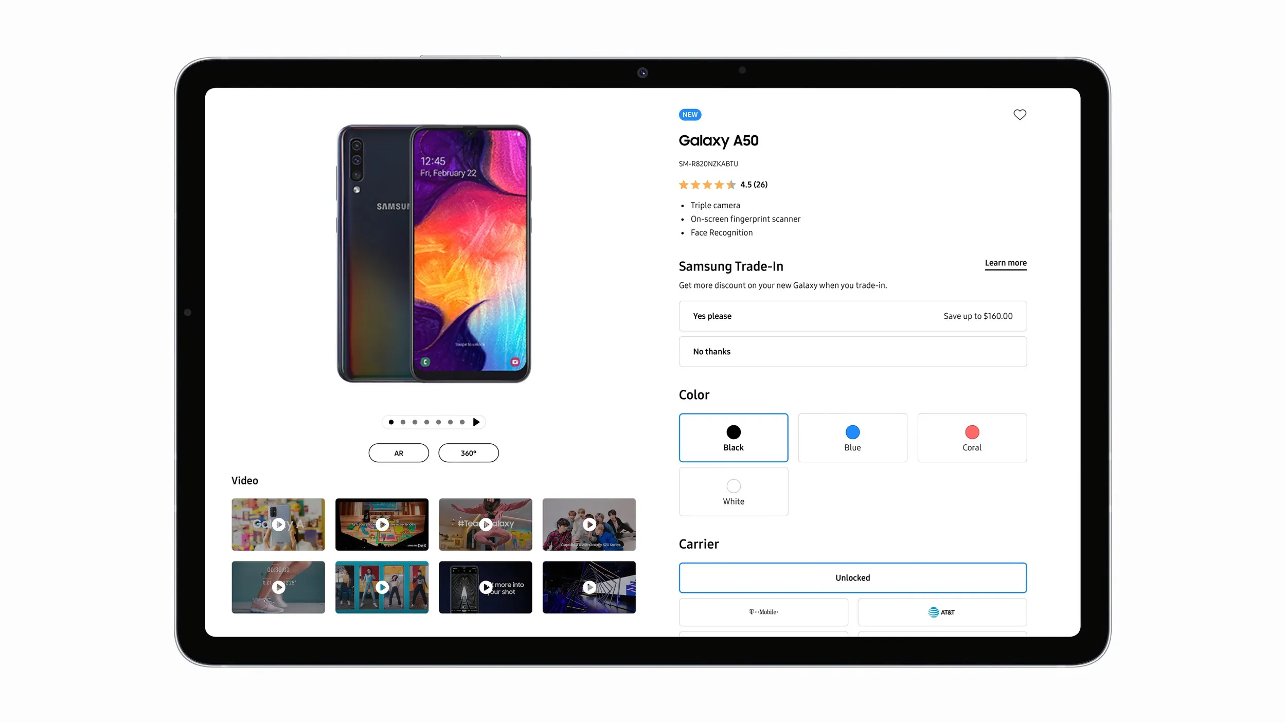 Product detail page