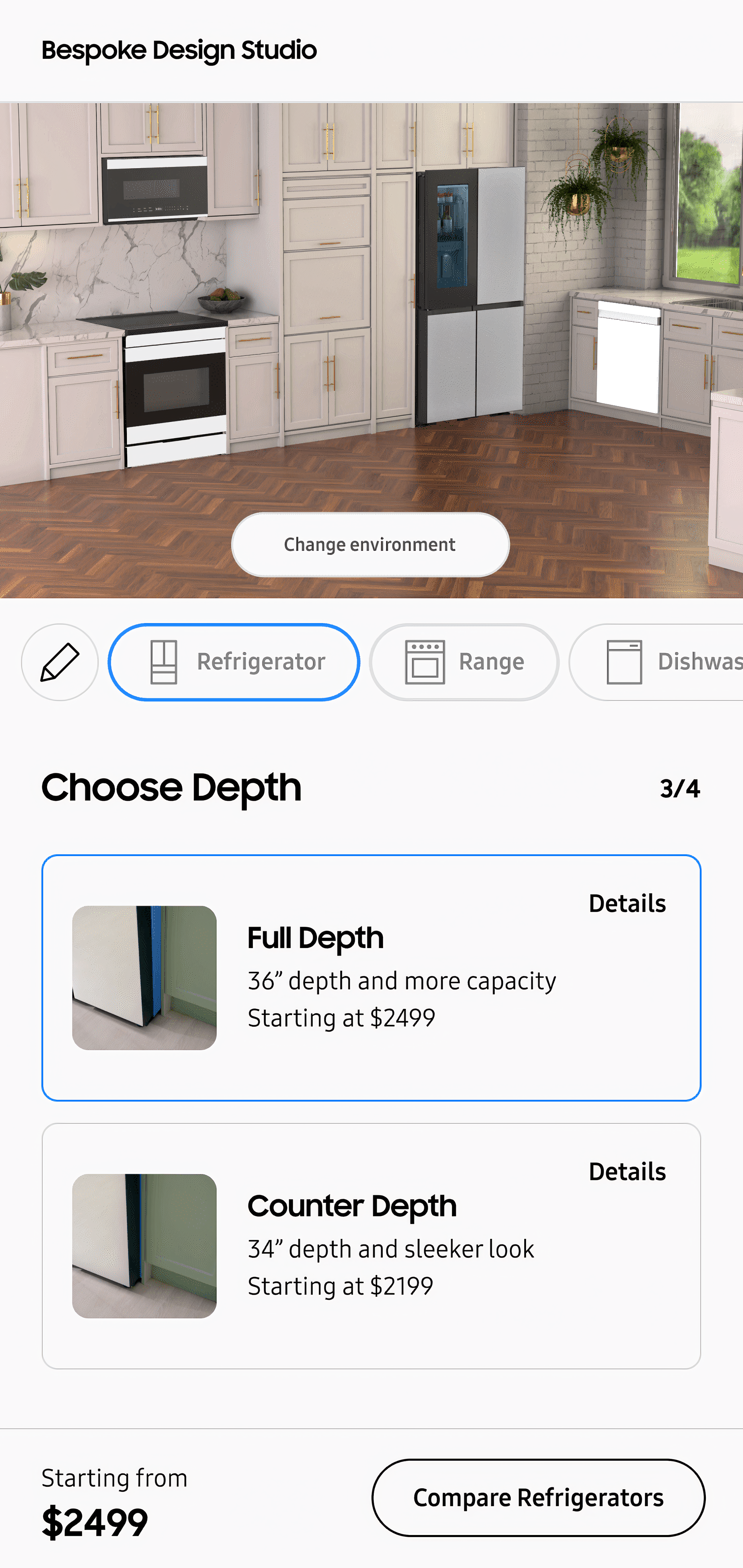 Mobile view of the Bespoke Design Studio